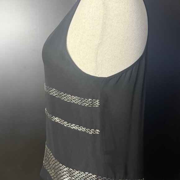 Bebe & Noir Black Sequin Beaded Tank Tops M / L & Earrings Statement Bundle - Picture 5 of 15